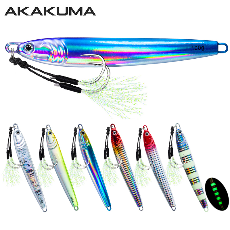 Fishing Lure Spoon - 7Pcs 40g 60g 80g 100g Leuchtende