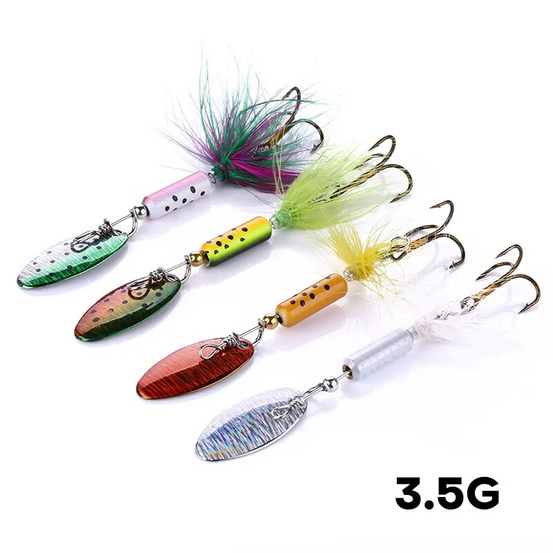 Fishing Lure Spoon - Metall VIB Lockt 1PCS 3,5g Feder